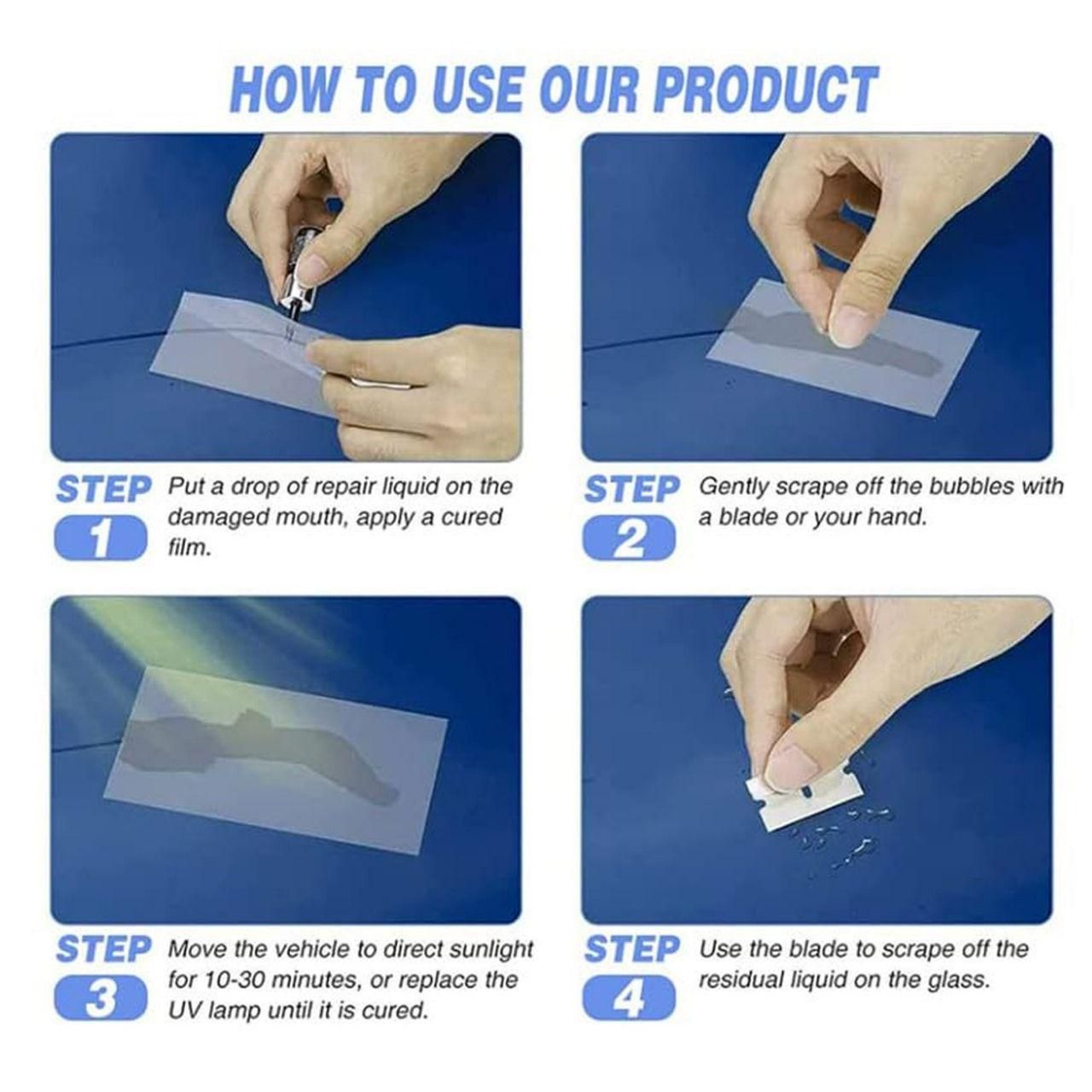 Glass Chip & Crack Fix Kit – 2 Pieces